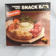 Vintage 70s Thermo-Serv Salad Taco Snack Bar Carousel Set Snap On Lids NIOB