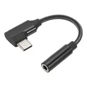USB Type C to 3.5mm Headphone Jack Adapter USB C to Aux Audio Cord 4.3" Black