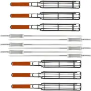 Set of 12 Kabob Grilling Baskets and Skewers, Stainless Steel BBQ Grill Baske...