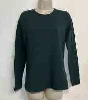NWT Athleta XS Outbound Top Dark Green Long Sleeve Crew Neck Stretch