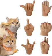 Mini Hands for Cats, Tiny Finger Hands, Little Cat Hands for Fingers, Finger Puppet for Cat Paws, Finger Gloves for Cats, Small Tiny Hands Soft for Cat Massage (6pcs)