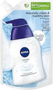 NIVEA Creme Soft Care Soap Refill Bag (500 ml), Nourishing Hand Soap with Almond Oil, Mild Scented Liquid Soap for Gentle and Hygienic Cleaning