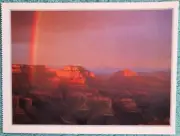 Rainbow At Sunset From Yaki Point 1990's Grand Canyon Jumbo Unused Postcard