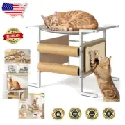 Sturdy Dual Scratching Posts with Soft Bed - Cat Tree for Indoor Comfort