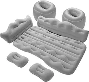 Mqetly Portable Car Inflatable Air Mattress Back Seat Camping Bed with Air Pump for Traveling, Grey