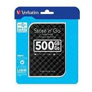 Verbatim 500GB 2.5' USB 3.0 Black Store'n'Go HDD Grid Design