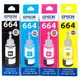 EPSON T664 四色一組 T664100黑 T664200藍 T664300紅 T664400黃 原廠墨水組合