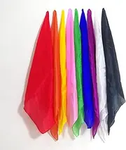 3pcs Magic Silk Handkerchief Magicians Scarves Magic Trick Colorful Silk Scarf Stage Magic Magician Accessories Magic Trick Silk Magic Props Magician Accessories (45x45cm)