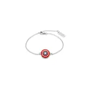 Couture Kingdom Sterling Silver Marvel Captain America Enamel Bracelet Silver