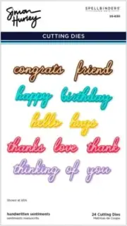 Spellbinders Handwritten sentiments Etched Dies, Metal