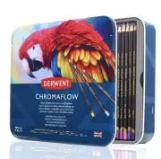Derwent Chromaflow Soft Core Colour Pencils Tin Case 72 Assorted 2306014