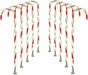 GAGALIFE Christmas Candy Cane Pathway Markers LightsRed & Green Christmas Candy Cane Lights, G-26-10-R&G