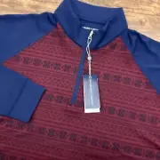 Holderness & Bourne The Robinson Mens L Golf 1/4 Zip Pullover Red Nordic NWT Red
