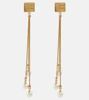 [Miu Miu] Miu Miu Faux pearl and brass earrings One Size gold