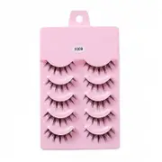 Nevenka 5 Pairs False Eyelashes Natural Curly 3D Lashes Set for Daily-x009