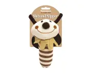 Rosewood Natural Nippers 21cm Shake & Rattle Plush Pet Dog Chew Play Toy Brown