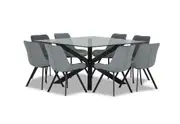 PROMENADE 9 Piece Dining Suite with Blaze Dining Chairs