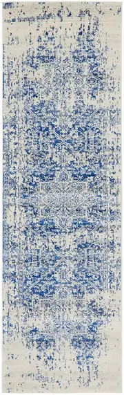 Awaken Navy Medallion Transitional Hallway Runner