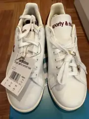 BRAND NEW WITH TAG adidas Stan Smith x Sporty & Rich Low White Burgundy US 6