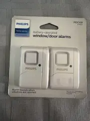 PHILIPS 2-Pack WIRELESS WINDOW DOOR ALARM Indoor Home Security MAGNETIC SENSOR