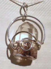 Rutilated Quartz Pendant - Maya Canyon - Sterling Silver j2583