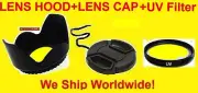 FLOWER HOOD+UV FILTER+LENS CAP 58mm To LENS 28-80 90 18-55 55-250 75 90-300 mm