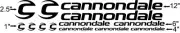Custom Cannondale bike Frame Decal Set. Pick Your Color. Trail CAAD Rush