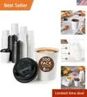 500 Pack 8 OZ Paper Coffee Cups, Disposable 8 OZ Coffee Cups With Lids, Cold/...