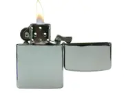 Silver Oil Lighter Metal Flip Top Windproof Fluid Refillable