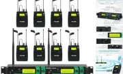 IEM UHF Wireless in Ear Monitor System 2 Channel 8 Bodypacks Monitoring with