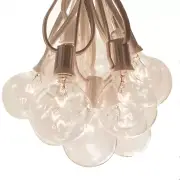 G50 Clear 2 Inch Globe String Lights White Wire for Wedding, Bistro and Tent