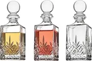 Godinger Mini Whiskey Decanter Barware Set - Dublin Crystal Collection for Liquor Whisky Vodka or Wine - 10oz, Set of 3