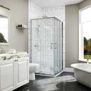 ELEGANT 1100x1200mm Square Shower Enclosure Corner Cubicle Quadrant
