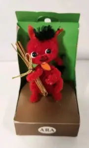 HTF Vintage 2" ARA Wool Chenille Pocket Pet KRAMPUS Devil Jeretzian Austria MIB