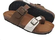 [Primo Calzature] Cassandra Women's Leather Summer Shoes, Cork Sandals with Flip Flops for Home, Sea and Excursions, 100% Made in Italy