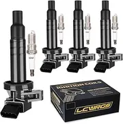 Set of 4 Ignition Coil Pack and Spark Plugs Automotive Replacement Parts Fits for Toyota Corolla Matrix Pontiac Vibe 2000 2001 2002 2003 2004 2005 2006 2007 2008 1.8 L4 Replaces# UF247 7090