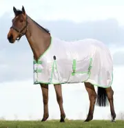 Saxon Standard Neck Mesh Fly Sheet Size: 66 in Color: White/Green