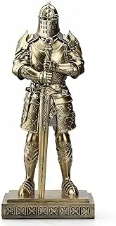 HDMbigmi Royal SS Knight Statue Medieval Samurai Decorative Resin Knight Swordsman Armor Statue Top Collection Present 15.10 Inch (Bronze)