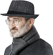 [KBQLXPKJW] Men Felt Fedora Hat Roll Up Trilby Hat Short Brim Panama Jazz Hat Classic 1920s Gatsby Hat Floppy Church Hat/1154
