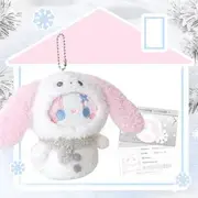 Animal Plush Bag Charm (Various Designs) Rabbit - Pink Ears - White - One Size