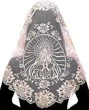 [Bozidol] Catholic Church Mantilla Religious Orthodox Prayer Veil Chapel Wedding First Communion Veil Iglesia Velos (Champagne), Champagne, One Size