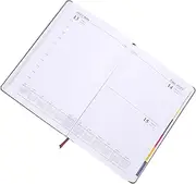TEHAUX Portable Student Planner Notebook Minimalist Date Organizer for School Office Home Use PU Material Day Planning Book for Easy Scheduling