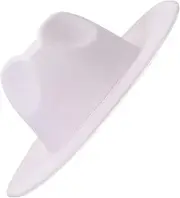 [DEARMAMY] Classic Fedora Hat Two Tone Felt Jazz Hat with Wide Brim for Men Women Lightweight Comfortable Design Present for Friends Family