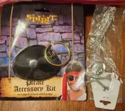 Pirate Dress Up Accessories | Eye Patch. Clip Earing,Skull Crossbone Necklace ☠️