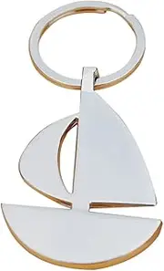 [BESPORTBLE] Creative Metal Keychain Sailing Boat Design Silver Key Holder Unique Nautical Lovers