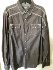 Men's Buckle BKE Snap Button Long Sleeve Shirt XL Lightweight