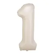Number Balloons 40 Inch Beige Number 1 Balloons for Birthday Party