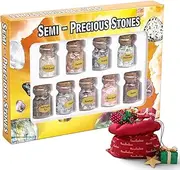 Different Crystals and Healing Stones - Crystal Wishing Bottle Healing Gemstones Bottle | Natural Tumbled Stones Set Chip Home Decor for Meditation & Collection