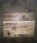 Rustic Wood Burnt Scripture Verse Sign Made Out Of Pallet Wood. 10x12.