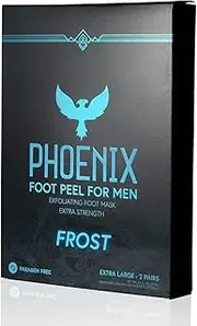 Phoenix Foot Peel (Pack of 2) for Men - Extra Large - Extra Strength - Menthol - Exfoliating Dry Feet Treatment - Callus Remover - Paraben Free